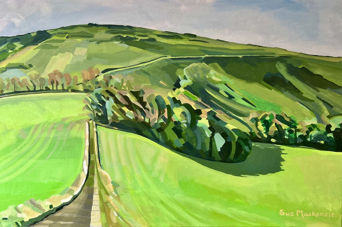 Looking further up the Valley - Acrylic on Canvas - 62cm x 87cm framed size