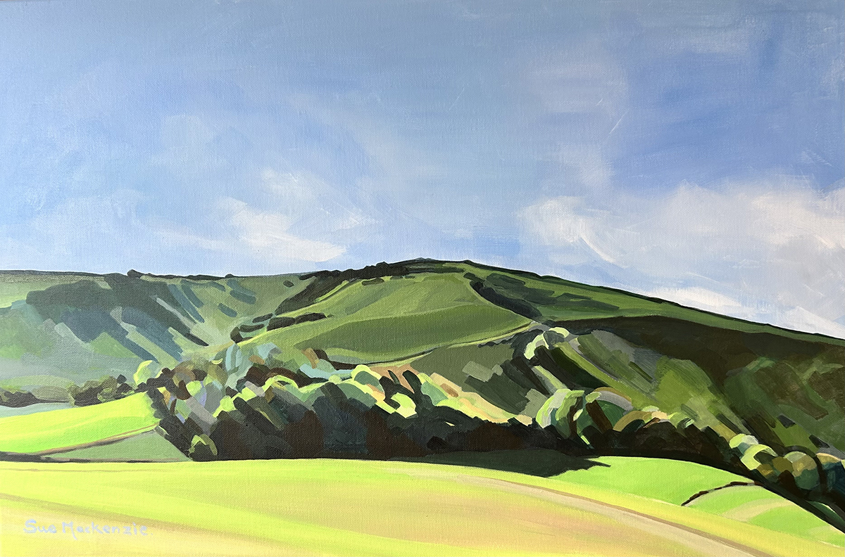 Looking West from Iford - Acrylic on Canvas - 62cm x 87cm framed